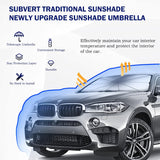 Car Windshield Sun Shade Umbrella - Foldable Car Umbrella Sunshade Cover UV Block