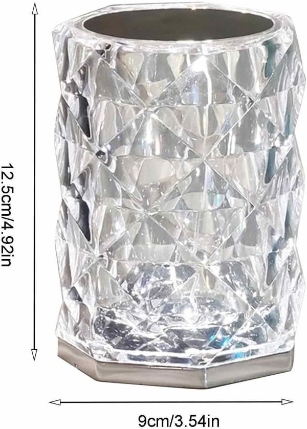 Crystal Lamp, Remote Control Bedside Table Lamp Size